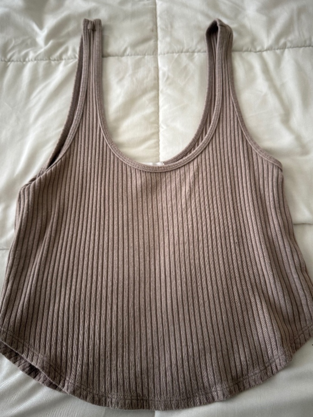 Beyond Yoga Taupe Ribbed Tank | XS